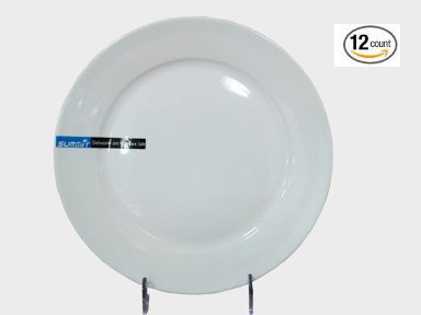 1 Dz Super White Rolled Edge Round Porcelain Plates (7