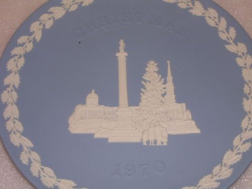 Wedgwood Trafalgar Sq Jasperware Christmas Plate 1970