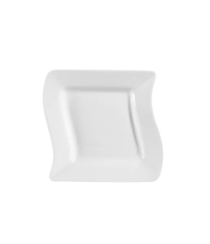 CAC China MIA-7 Miami 7-1/2-Inch Bone White Porcelain Square Plate, Box of 36