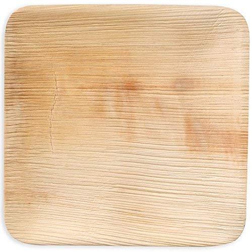 Leaf & Fiber 100 Count Palm Leaf Square Tableware Plate, 8-Inch