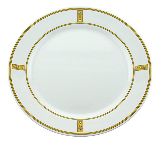 Galleyware Gold Fish Melamine Non-Skid Dinner Plates, Set Of 6