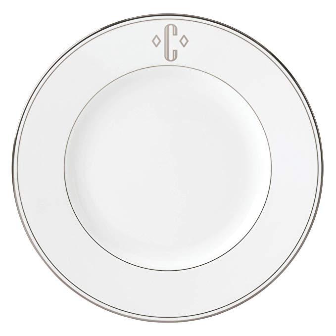 Lenox Federal Platinum Block Monogram Dinnerware Dinner Plate, C