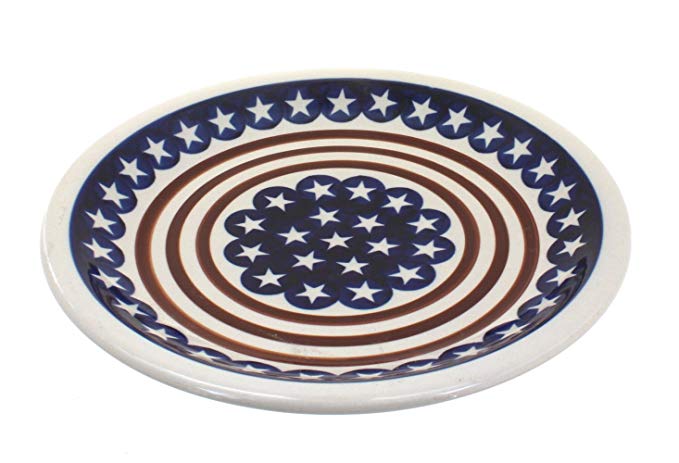 Polish Pottery Stars & Stripes Small Dinner Plate