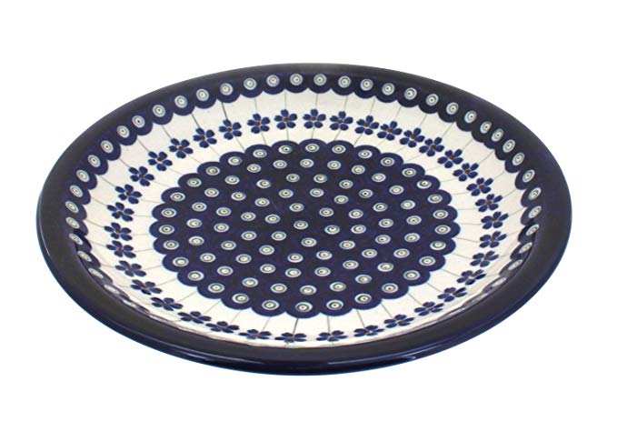 Polish Pottery Flowering Peacock Small Dinner Plate