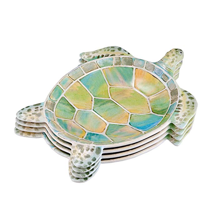 Gourmet Art 4-Piece Turtle Melamine 9 3/4