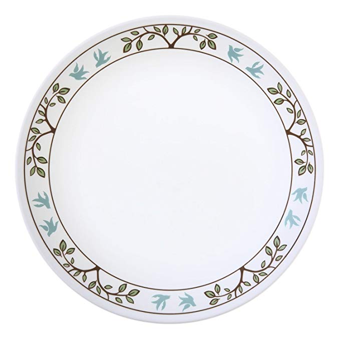 Corelle Livingware - Set of 8 Tree Bird Dinner Plates. Each Plate is 8.25 Inches in Diameter by .75 Inches Thick.