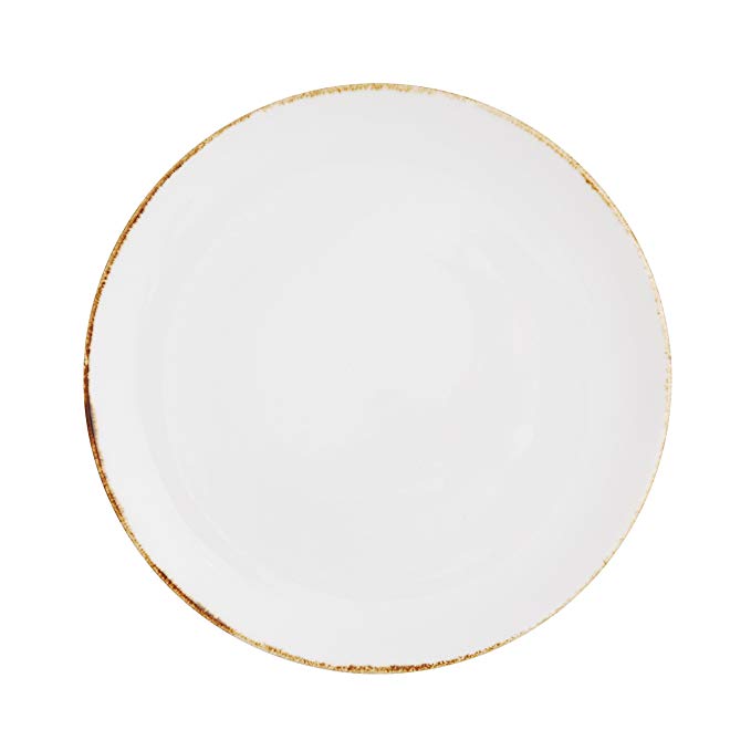 D&V Salt TechnoCeram Coupe Dinner Plate (Set of 4), 10.75