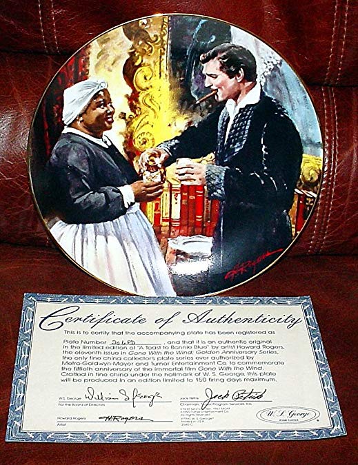 Collector Plate - Gone with the Wind - Golden Anniversary Series Plate #11 - A Toast To Bonnie Blue