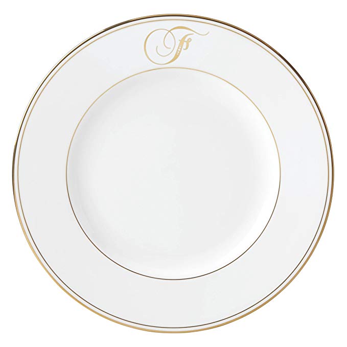 Lenox Federal Gold Script Monogram Dinnerware Dinner Plate, F