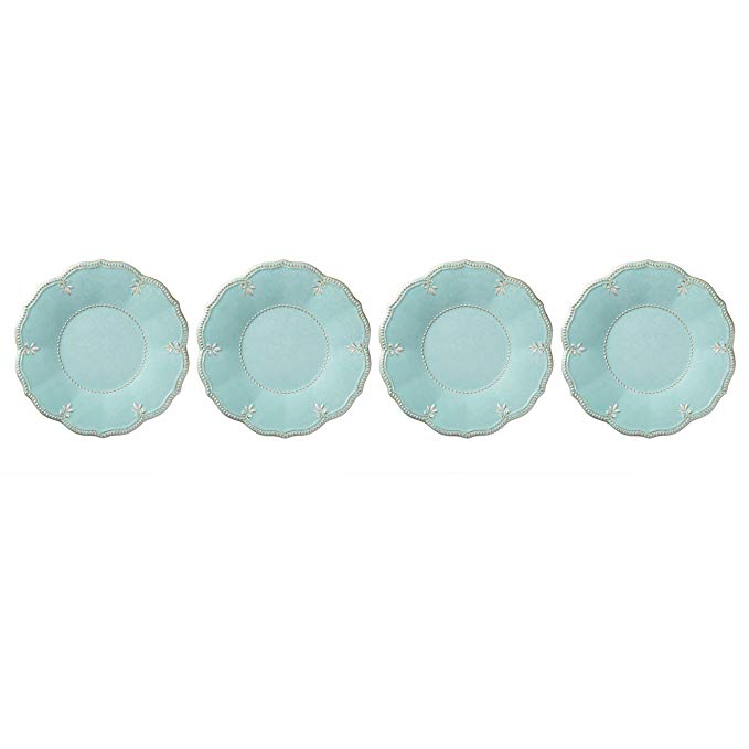 Lenox French Perle Melamine Aqua Dinner Plates, (Set of 4)