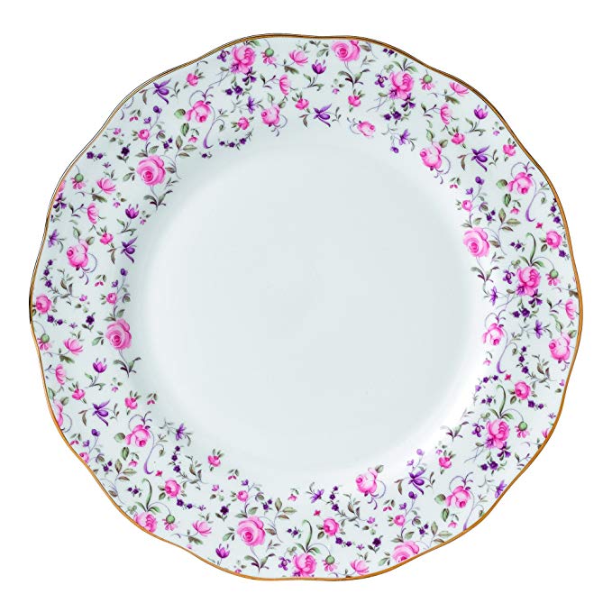 Royal Albert ROSCON25812 Rose Confetti Vintage Dinner Plate, 10.6