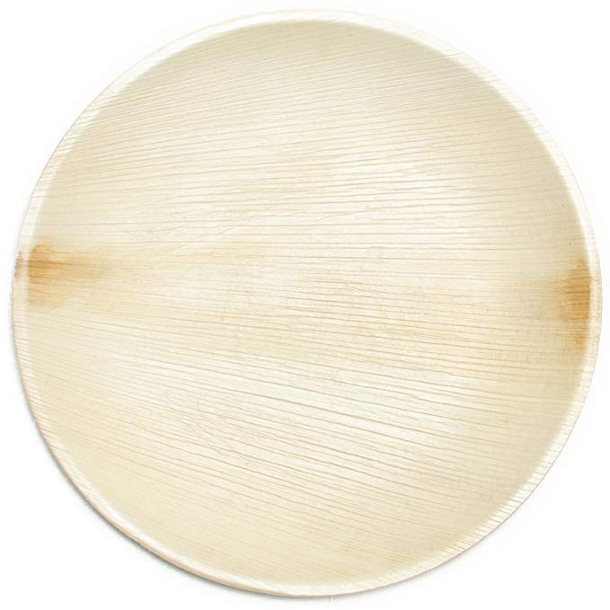 Leaf & Fiber 100 Count Palm Leaf Round Tableware Plate, 6-Inch