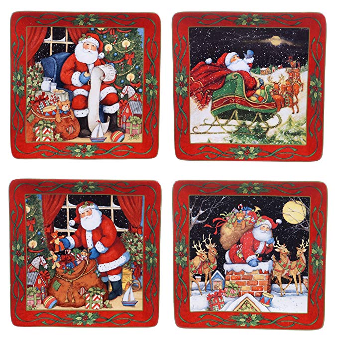 Certified International The Night Before Christmas Dinner Plates (Set of 4), 10.5