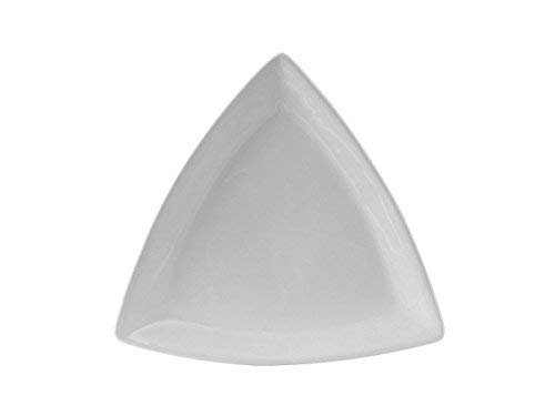 Tuxton BWZ-1248 Vitrified China Triangle Plate, 12-1/2, White (Pack of 6),