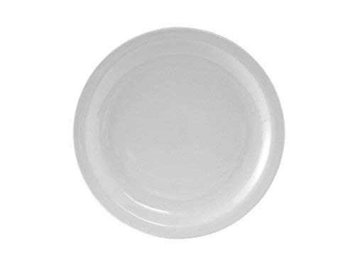 Tuxton CLA-082 Vitrified China Colorado Plate, Narrow Rim, 8-1/4, Porcelain White (Pack of 36),