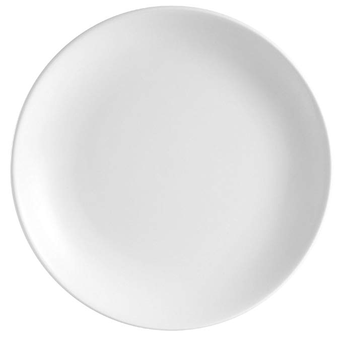 CAC China COP-16 Coupe 10-Inch Super White Porcelain Plate, Box of 12