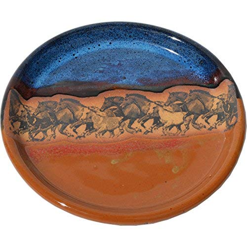 Wild Horses Dinner Plate in Azulscape Glaze