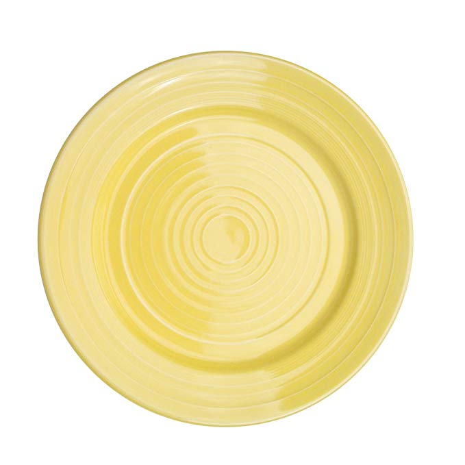 CAC China TG-9-SFL Tango Sunflower Porcelain Round Plate, 9-7/8 by 9-7/8 by 1-1/4-Inch, 24-Pack