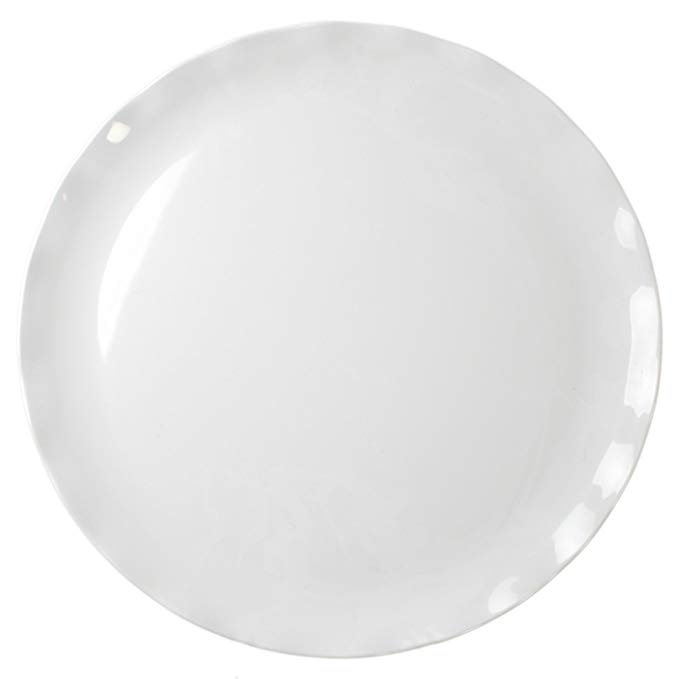 Excellanté Mica Black Collection 20-Inch Round Plate, White