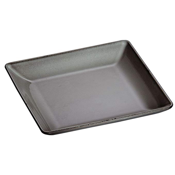 Staub Square Dinner Plate, Graphite Grey, 9.375