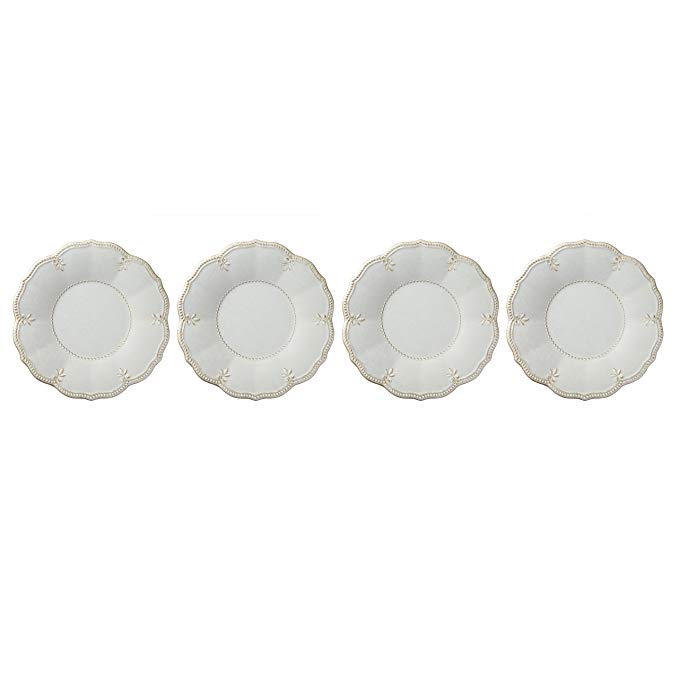 Lenox French Perle Melamine Gray Dinner Plates, (Set of 4)