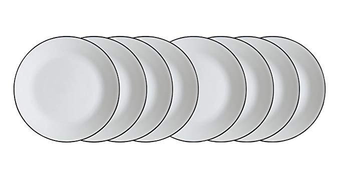 Corelle Livingware Brilliant Black 10.25 Dinner Plates - Set of 8 (10.25)