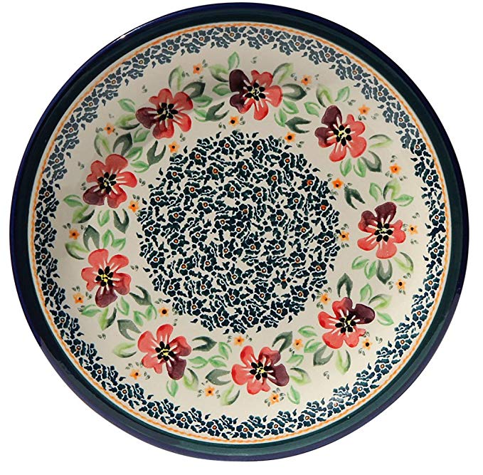 Polish Pottery Dinner Plate 10.75 Inch From Zaklady Ceramiczne Boleslawiec #1014-du116 Unikat Pattern, Diameter 10.75