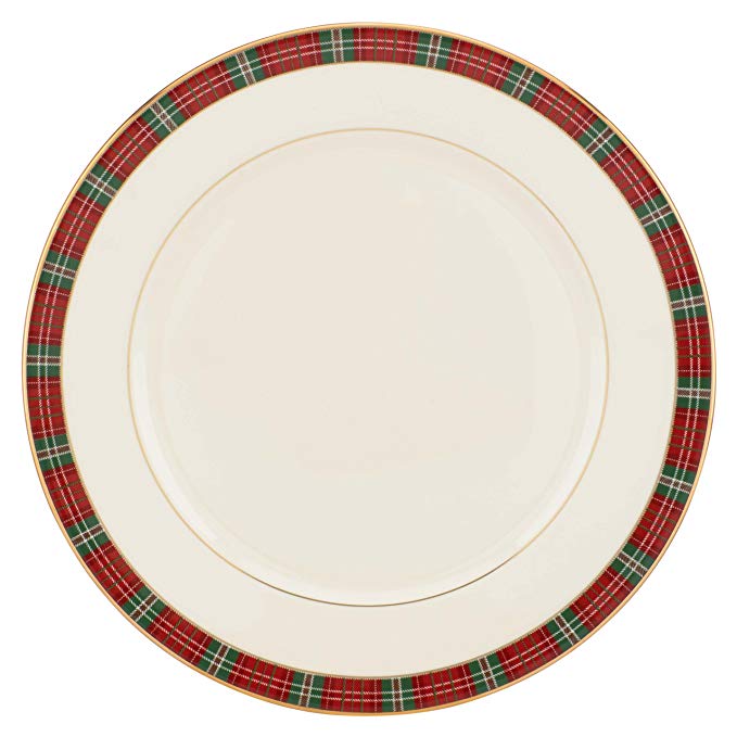 Lenox Winter Greetings Plaid Dinner Plate