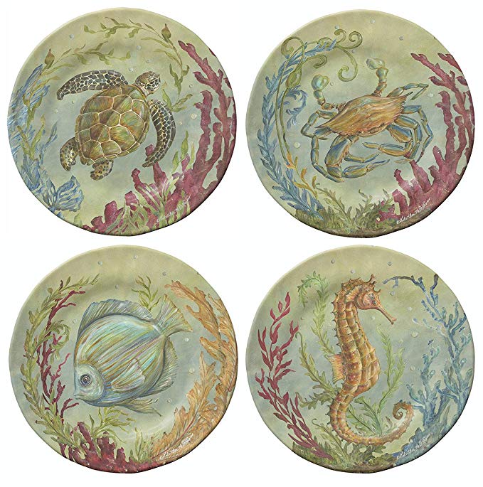 Merritt International Sea Life 7.5in plate all 4 animals