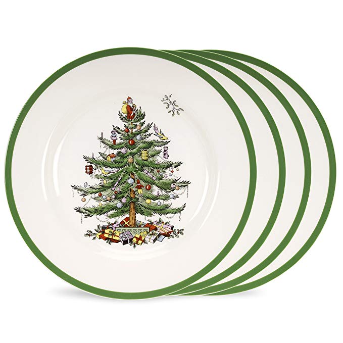 Spode Christmas Tree Set of 4 Dinner Plates