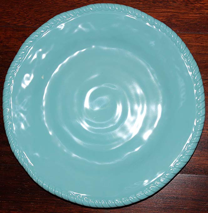 Tommy Bahama Turquoise Rope Edge Melamine Salad Plates - Set of 4 - Approx. 9