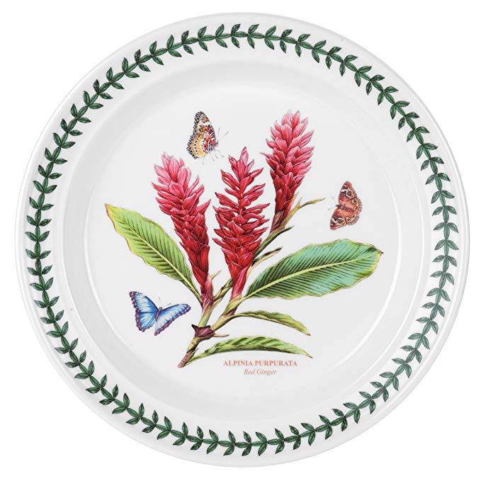 Portmeirion Exotic Botanic Garden Dinner Plate with Red Ginger Motif, Individual Plate